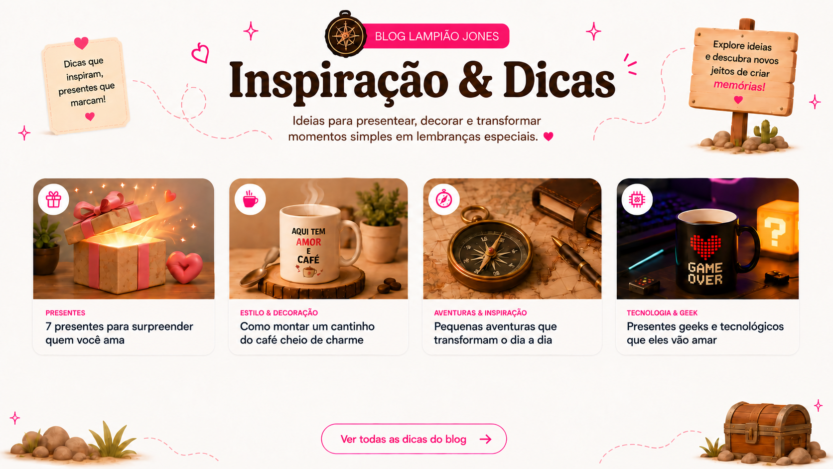 Blog Lampião Jones: inspiração e dicas para presentes, decoração, aventuras e universo geek.